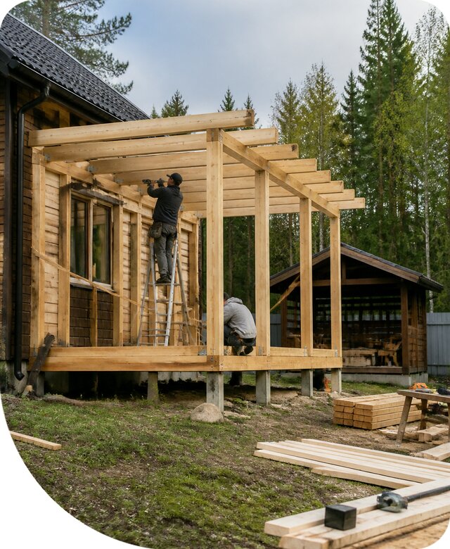 Строительство пристроек и построек на участке в Сасове