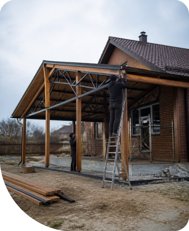 Пристройка навеса к дому и участку в Сасове под ключ