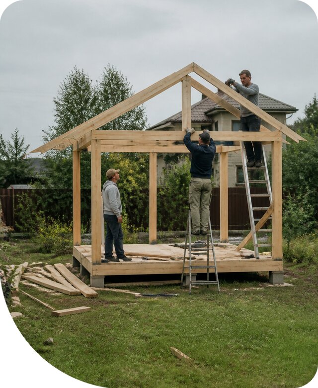 Строительство беседки 3 на 4 из дерева под ключ в Сасове недорого